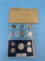2 coin sets 1957 P uncirculated and 1943 P 5 piece