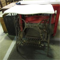 MARBLE-TOP SEWING TABLE  17X25