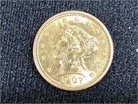 1907 Quarter Eagle 2 1/2 D. Gold