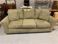7FT LONG GREEN MICROFIBER COUCH