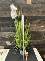 Faux Greenery & Grasses in Lightweight Metal Pail