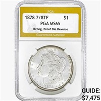 1878 7/8TF Morgan Silver Dollar PGA MS65 Strong