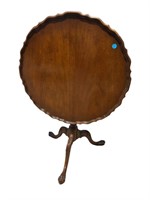 BAKER SOLID MAHOGANY CHIPPENDALE TILT TOP TABLE