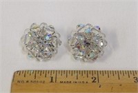 Vintage German Austrian Crystal Clip On Earrings