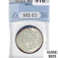 1883-CC Morgan Silver Dollar ANACS MS63