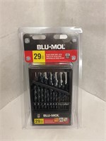 (6x bid)Blu-Mol 29pc Black Oxide Drill Bits Set
