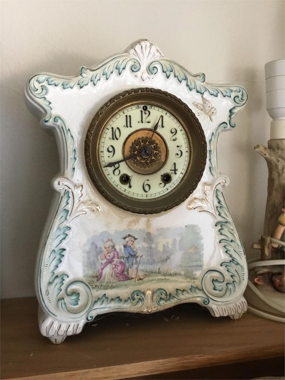 Antique Porcelain Case Mantle/Shelf Clock