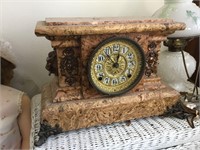 Antique Faux Marble Mantel/Shelf Clock