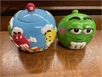2 M&M Cookie Jars w/Lids