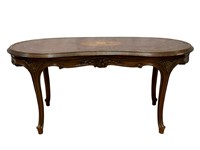 Antique Inlaid Marquetry Kidney Shaped Table