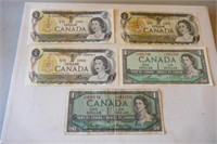 5 - One Dollar Notes