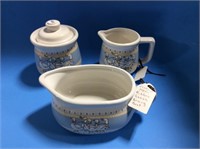 1980s Ribbon Geese Creamer, Sugar and Gravy Boat