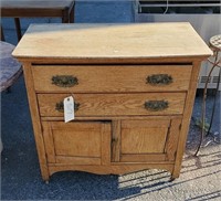 R- Antique Oak Washstand (Needs restoration)