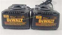 (2) DeWalt 7.2V-18V DW9116 Chargers