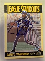 Mets Darryl Strawberry Signed Card with COA