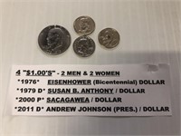 4 $1.00's-2 Men & 2 Women