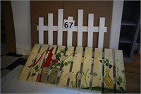 2 pcs wood fence: Handpainted 20" x 40" section +