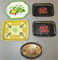 Assorted small tin trays