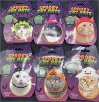 6ct Spooky Cat Hats Pet Dress-Up Hats for Cats NEW