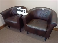 2x Brown Side Lobby Chairs