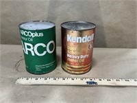 Arco plus & Kendall Motor Oil Cans - Full
