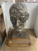 Vintage plaster bust of man