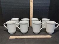 8- Mikasa Coffee Mugs, HK 400 Antique White