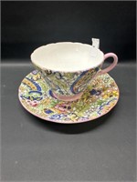 Shelley Blue Paisley Chintz pattern cup & saucer