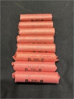 8 rolls Wheat Cents Solid Date Rolls 1944-1958