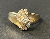 CHIC 10K YELLOW GOLD RING - PRETTY SETTING