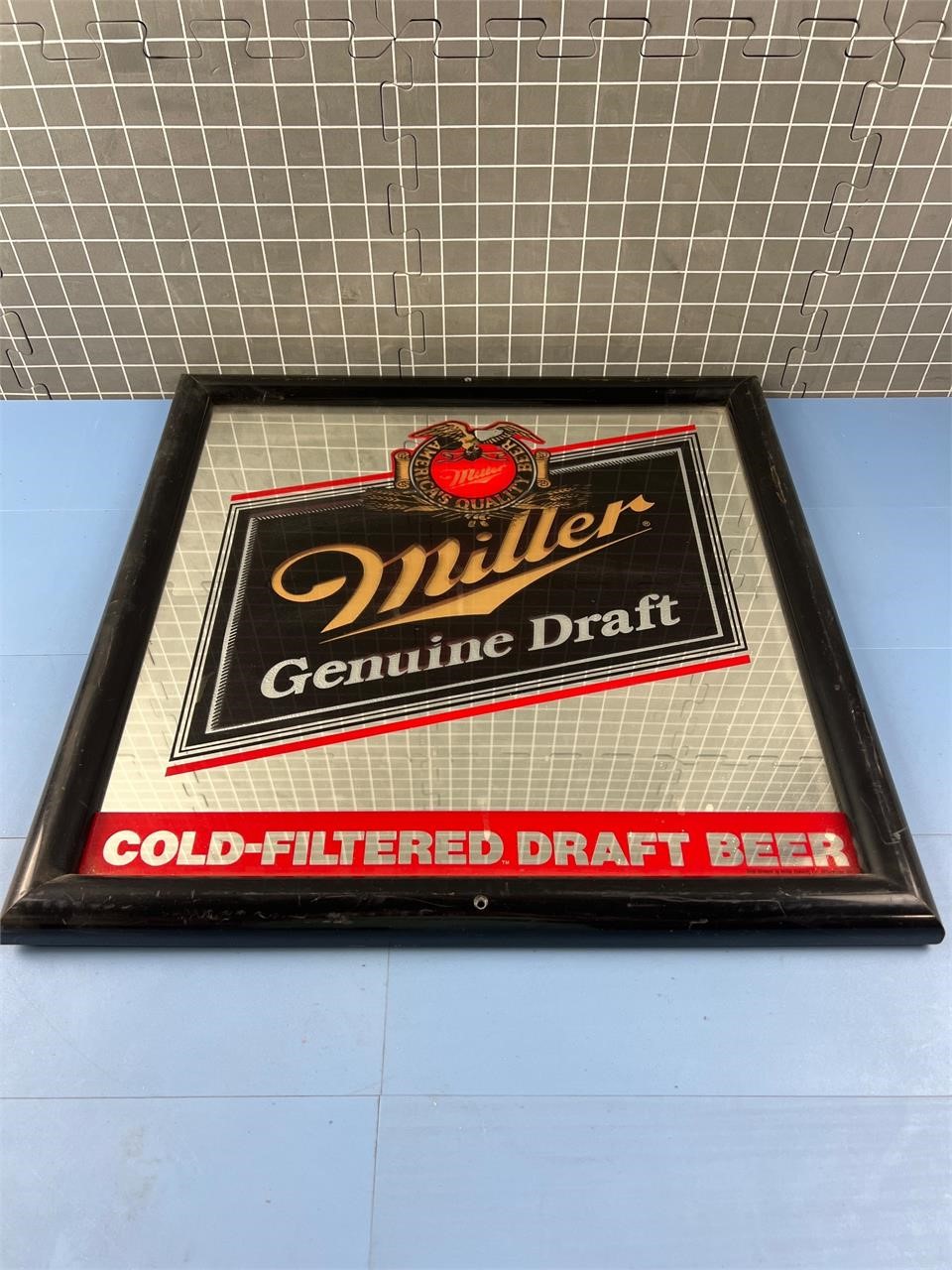 MILLER GENUINE DRAFT BEER MIRROR SIGN VINTAGE