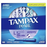 Tampax, Pearl Tampons, Plastic Applicator, Light A