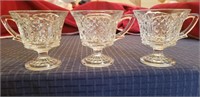 (3) Glass Cups with Pedestals