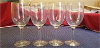 (4) Gold Rim Wine Glasses