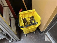 YELLOW MOP BUCKET WITH WRINGER & MOP