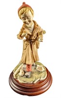 Capodimonte Porcelain Boy With Papers Figurine