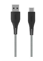 onn. 6' Braided USB-C to USB Cable  Black