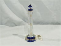 Cobalt Blue & Clear Glass Lighthouse 6 1/2" T