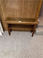 small wooden accent table 42inx25inx31in