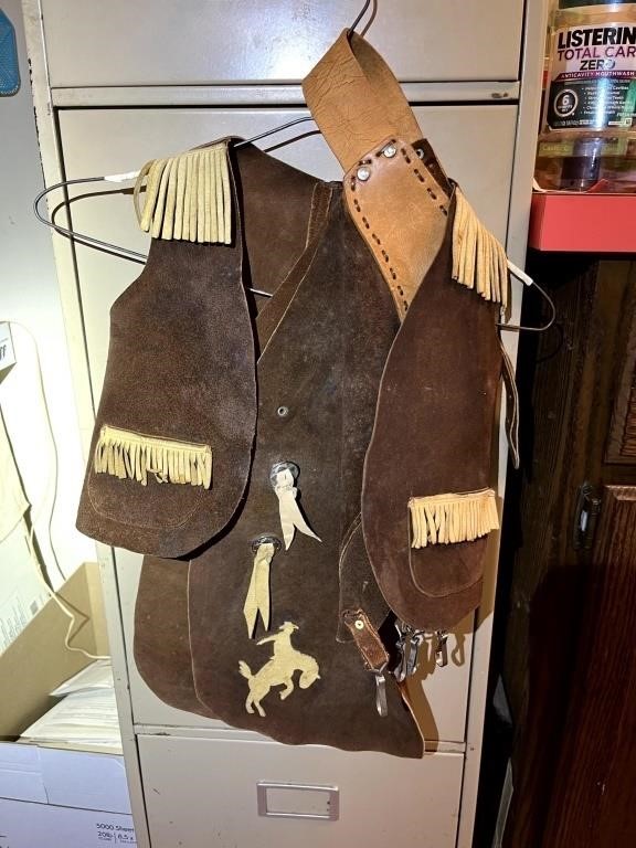 Kid's Cowboy Chaps & Vest Outfit