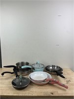 lot of pots and pans