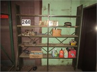 Metal Shelving Unit with Contents