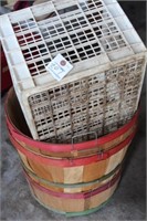 PLASTIC CRATE, 2 BUSHEL BASKETS