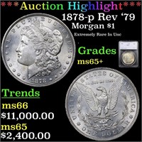 *Highlight* 1878-p Rev '79 Morgan $1 Graded ms65+