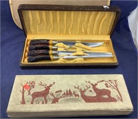 2 Sets of Vintage Stainless Stag Horn Type Cutlery