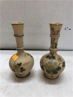 2cnt Floral Painted Vases