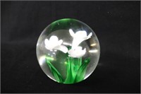 Dynasty Glass Floral Paperweight