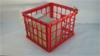 Red Crate with Three Glass Blocks