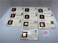 (10) 22KT GOLD REPLICAS STAMPS FIRST DAY ISSUE