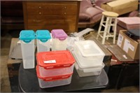 7 Various Plastic Containers With Lids